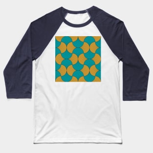 Gold and Teal Vintage Geometric Scales Baseball T-Shirt